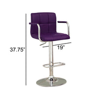 Corfu Contemporary Bar Stool With Arm In Purple - BM131408