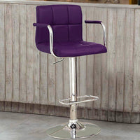 Corfu Contemporary Bar Stool With Arm In Purple - BM131408