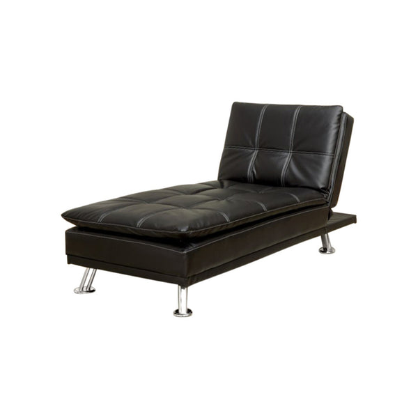 BM131431 Modern Style Leatherette Chaise, Black