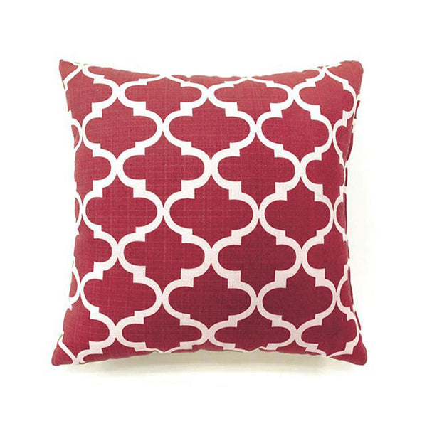 BM131603 Xia Contemporary Pillow, Red Quatrefoil, Set of 2
