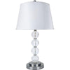BM131782 OONA Contemporary Table Lamp, Silver And Clear, Set of 2