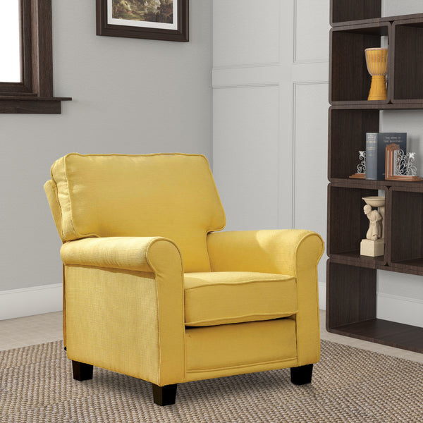Belem Transitional Single Chair With Yellow Flax Fabric - BM131849
