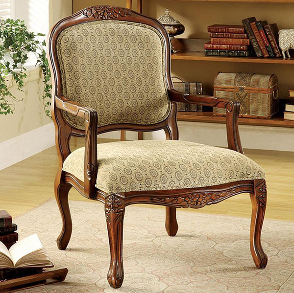 Quintus Traditional Accent Chair , Antique Oak - BM131918