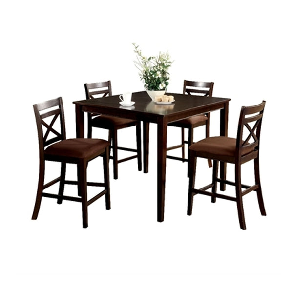 Weston I Dapper Five Counter Table Set, Transitional Style, Espresso - BM137751