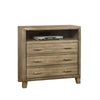 Wooden Media Chest With three drawers, Gray  - BM137898