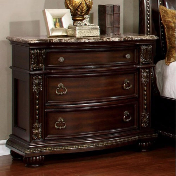 Fromberg Traditional Style Night Stand, Brown Cherry - BM141778