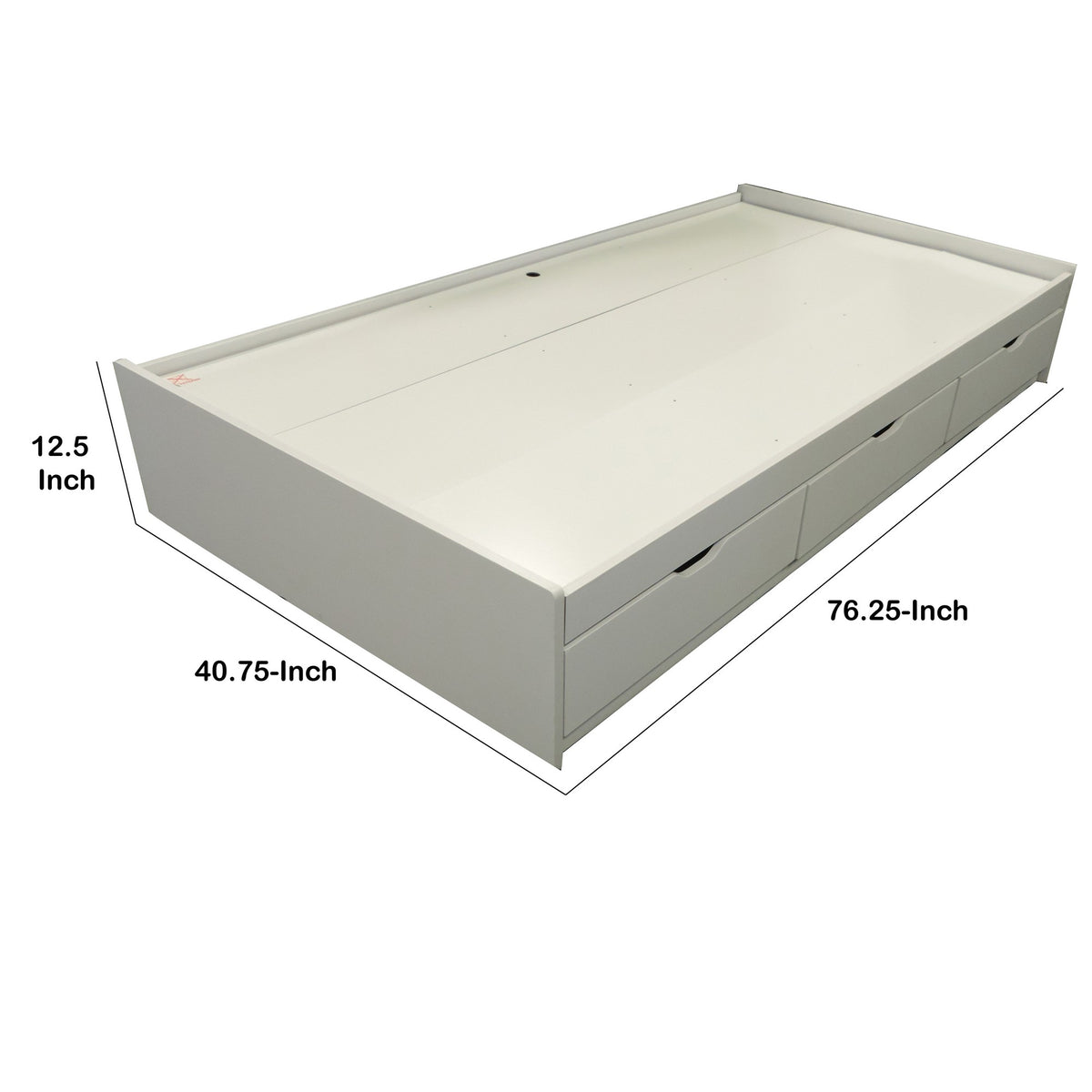 Contemporary Style Wooden Frame Twin Size Chest Bed with 3 Drawers, White - BM141870