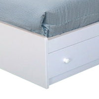 3 Drawer Contemporary Wooden Twin Chest Bed, White - BM141987