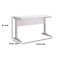Contemporary Style Desk With Width Top, White - BM144468