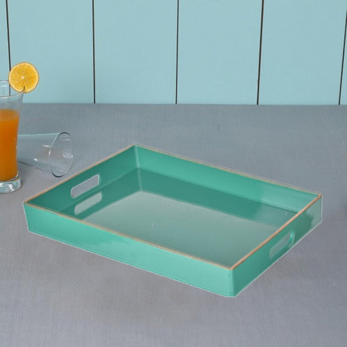 Mimosa Square Tray With Cutout Handles, Green - BM145601