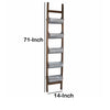 5 Tier Wood and Metal Ladder Planter, Brown and Silver - BM148588