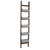 5 Tier Wood and Metal Ladder Planter, Brown and Silver - BM148588