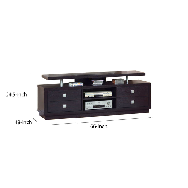 BM148731 Modern Style TV Stand With 4 Drawers And 2 Open Shelves