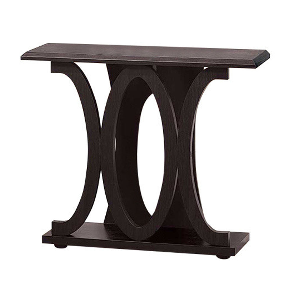 Stylish Console Table With Base Shelf, Dark Brown - BM148762