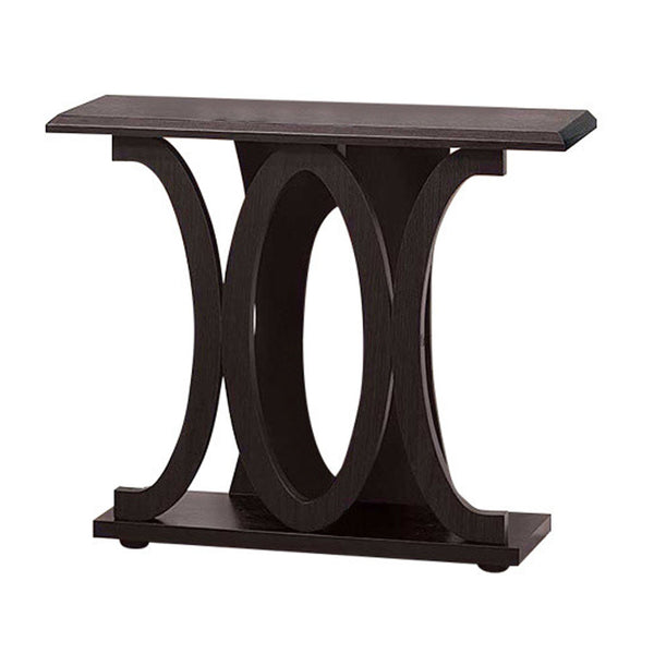 Stylish Console Table With Base Shelf, Dark Brown - BM148762