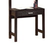 BM148771 Contemporary Style Desk With 2 Shelves, Dark Brown