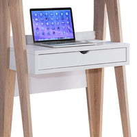 Huge Adorning Computer Desk With Drawer, Light Brown and White - BM148919