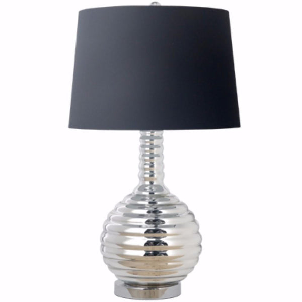 BM149496 Impeccably Groomed Table Lamp, Black and Silver