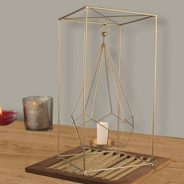 Stately Punctuated Metal Candle Holder - BM150656