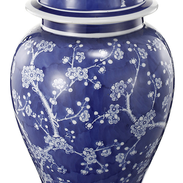 Well- Designed Flowers Ginger Jar In Blue and White - BM152912