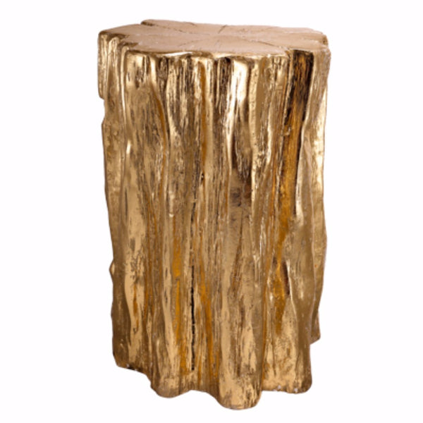 Well Designed Nature Inspired Tree Trunk Stool, Gold - BM154156