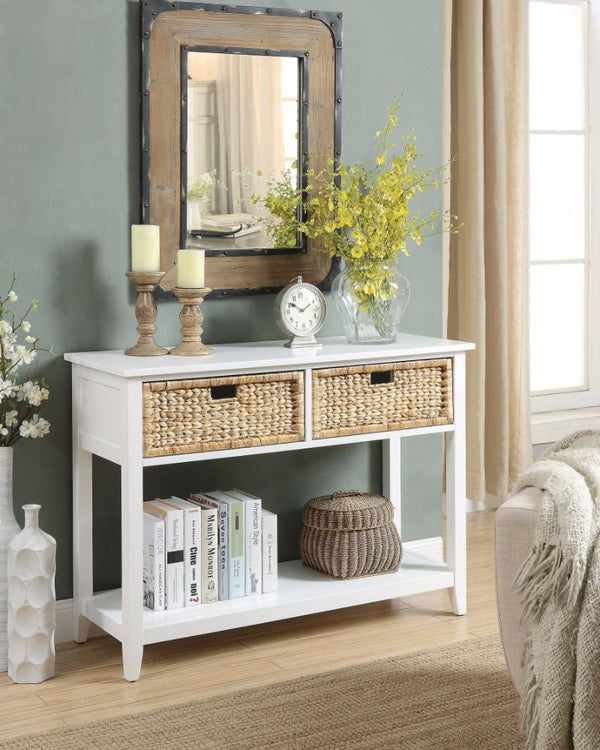 Flavius Console Table with 2 Drawers, White - BM154247