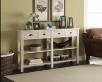 Wooden Console Table with 4 Drawers and 2 Shelves, Cream - BM154264