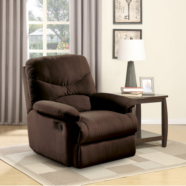 BM154280 Arcadia Microfiber Glider Recliner, Chocolate Brown