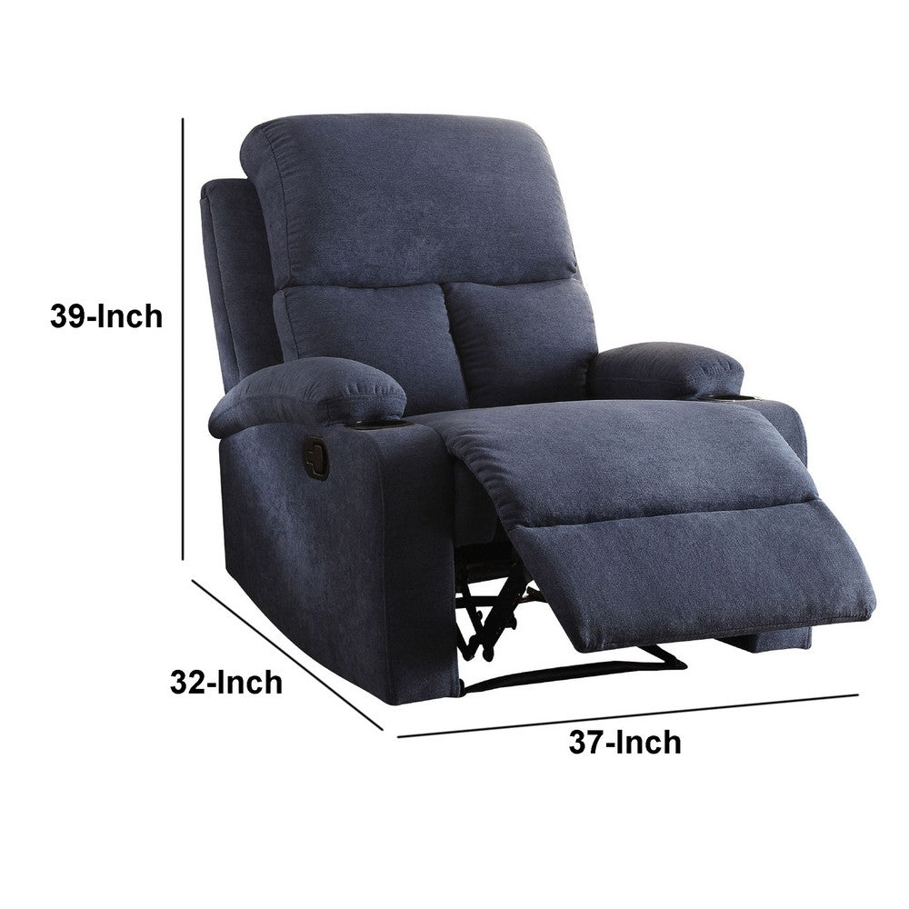 Rosia Comfy Recliner , Blue Linen - BM154334