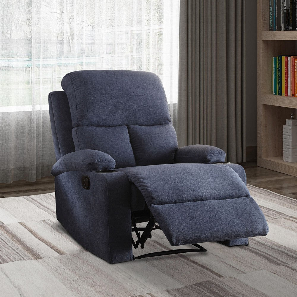 Rosia Comfy Recliner , Blue Linen - BM154334