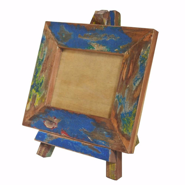 BM154486 Artistic Canvas like Wood Photo Frame With Easel Stand, Multicolor