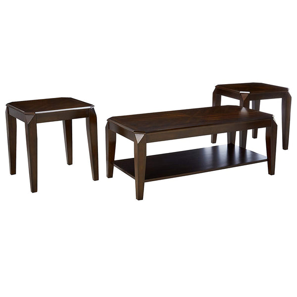 BM154542 3Pc Pack Coffee/End Table Set, Walnut