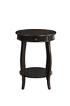 1 Drawer Round Shape Wooden End Table with Cabriole Legs, Espresso Brown - BM154574