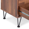 Contemporary 2 Drawers Wood Nightstand, Brown - BM154627