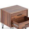 Contemporary 2 Drawers Wood Nightstand, Brown - BM154627