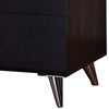 BM154631 Contemporary Style Wood & Metal Nightstand, Black & Chrome