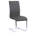 23 Inch Modern Dining Chair, Gray Leather, Metal Frame,Set of 2,Gray,Silver - BM155603