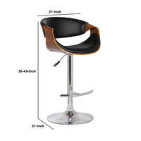 35 Inch Adjustable Swivel Barstool, Chrome Base, Bucket Seat - BM155626