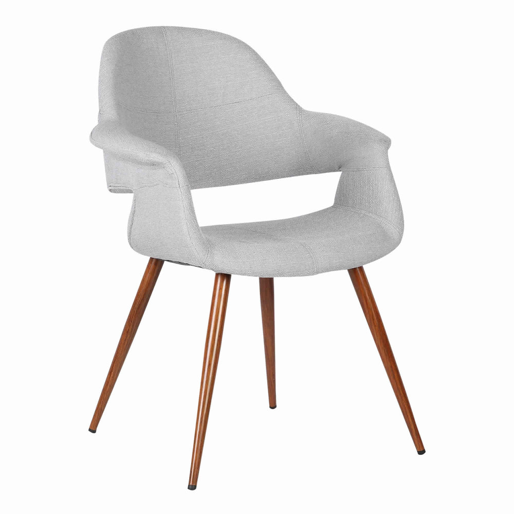 18 Inch Modern Dining Chair, Angled Tapered Legs, Gray and Brown - BM155649