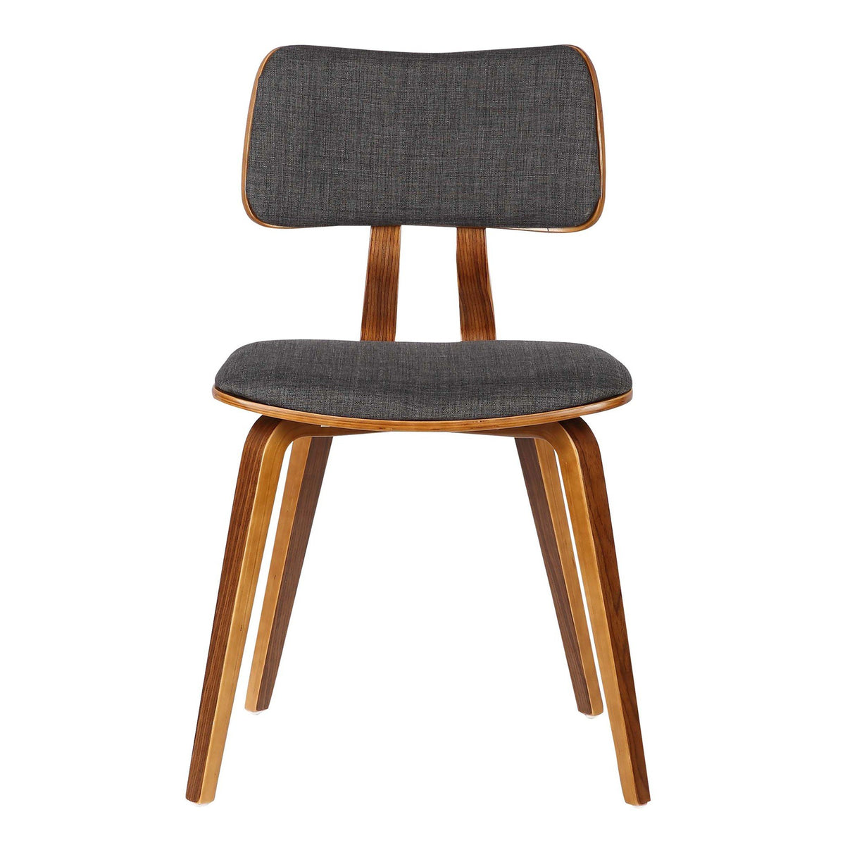 Curved back wood online dining chair