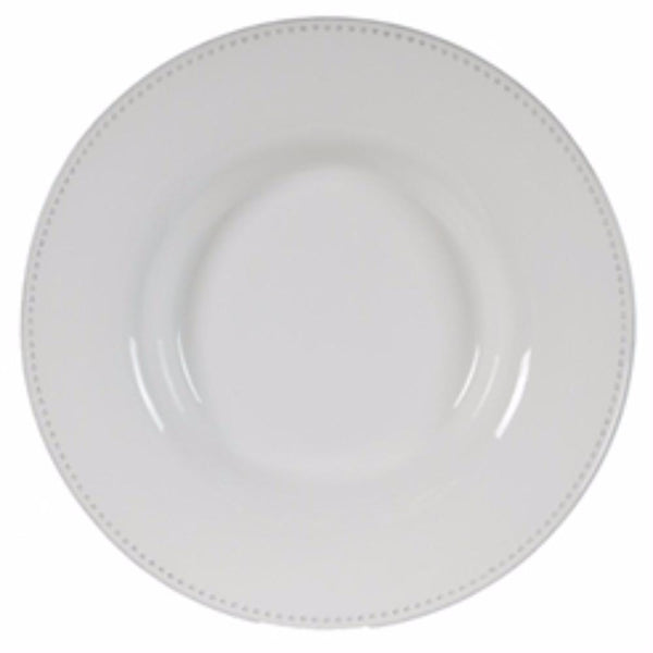 Enticing Round Decorative Porcelain Plate, White - BM155816