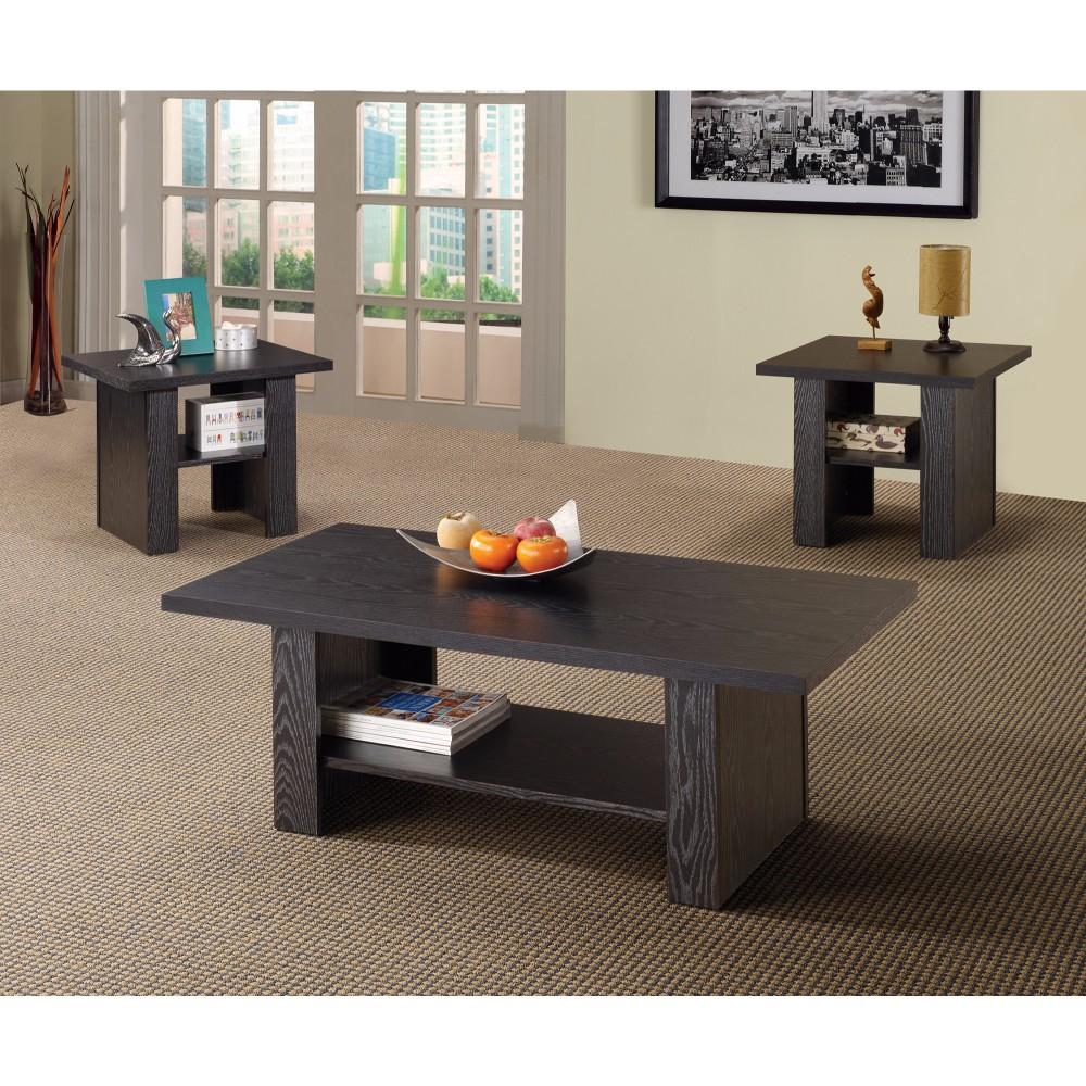 Bewildering rich black 3 piece occasional table set - BM156132