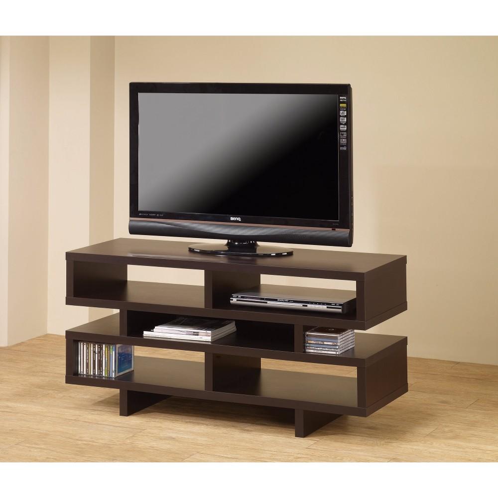 BM156152 Contemporary TV Console with Open Storage, Brown