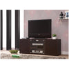 BM156166 Elegant TV console with Push-to-Open Glass Doors, Brown