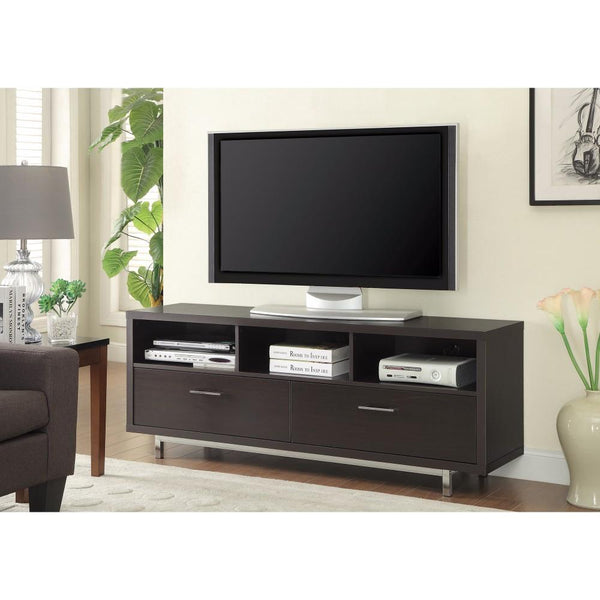 BM156198 Fabulously Designed  tv console with chrome legs, Brown