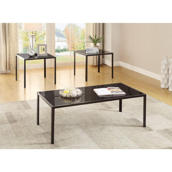 BM156207 Charismatic  Sleek  3 piece occasional Table set, Black