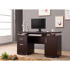 BM156219 Luxurious Computer Desk with 2 Drawers and  Cabinet, Brown