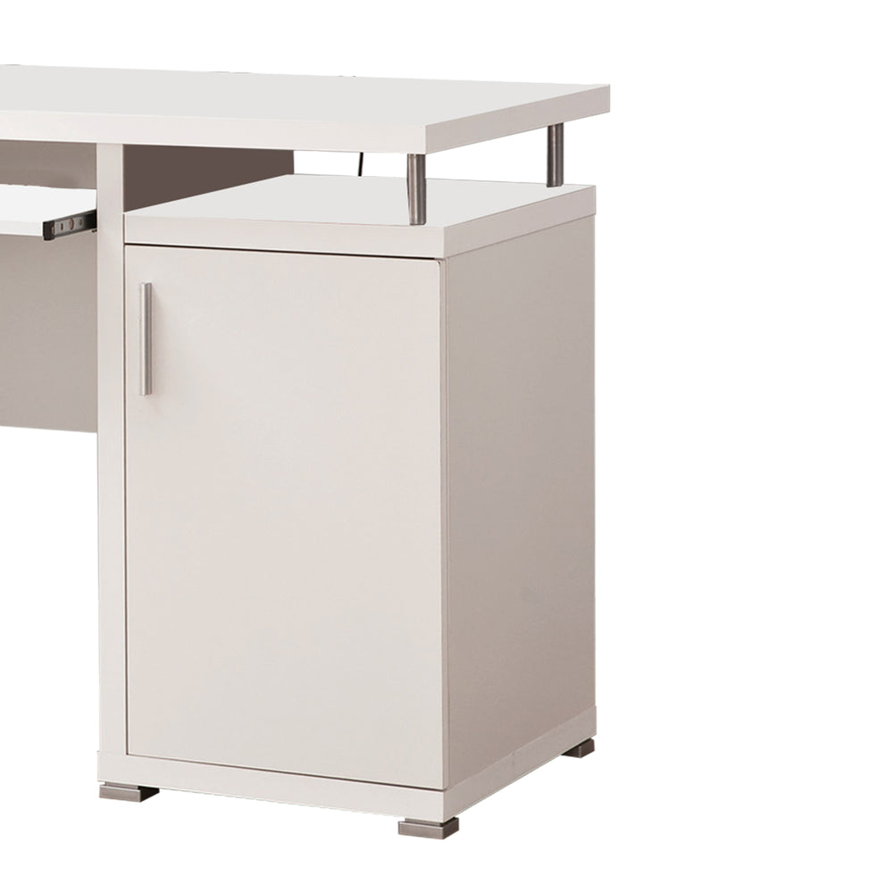 Benzara BM156220 Elegant white Computer desk with efficient Storage ...