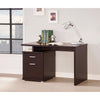 BM156221 Wooden Contemporary Desk with Cabinet, Brown