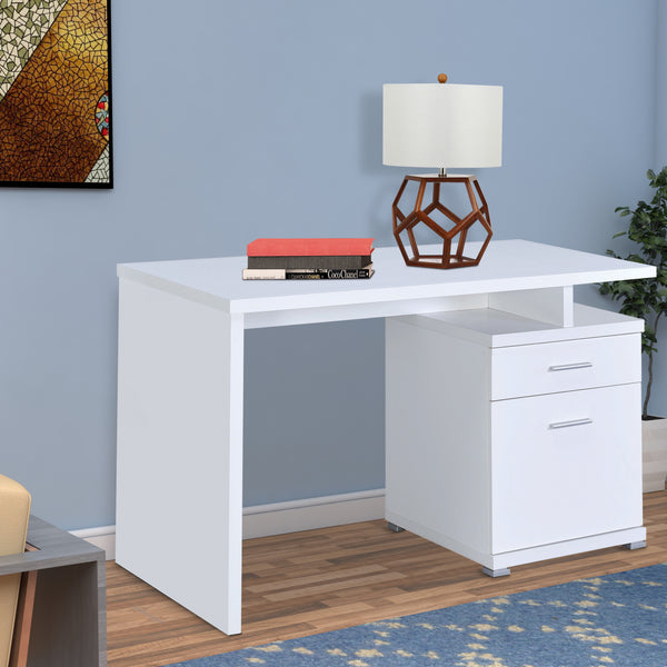 BM156222 Gorgeous white Wooden desk with cabinet